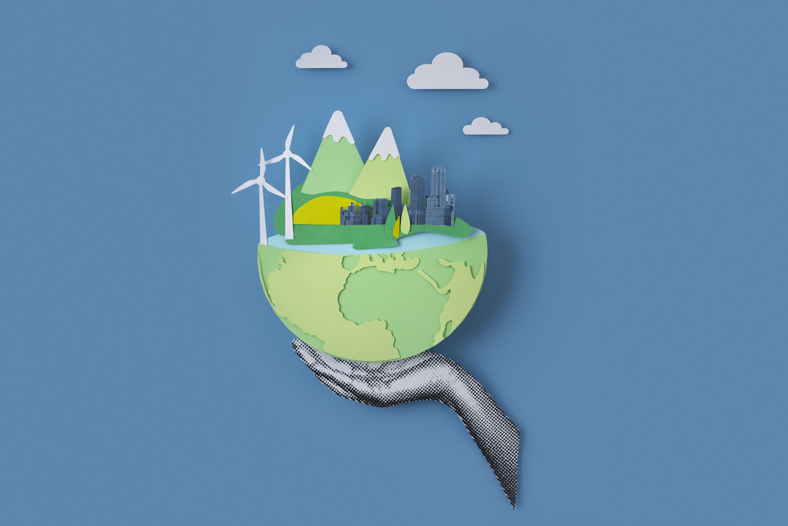 Illustration of a world with paper cut.